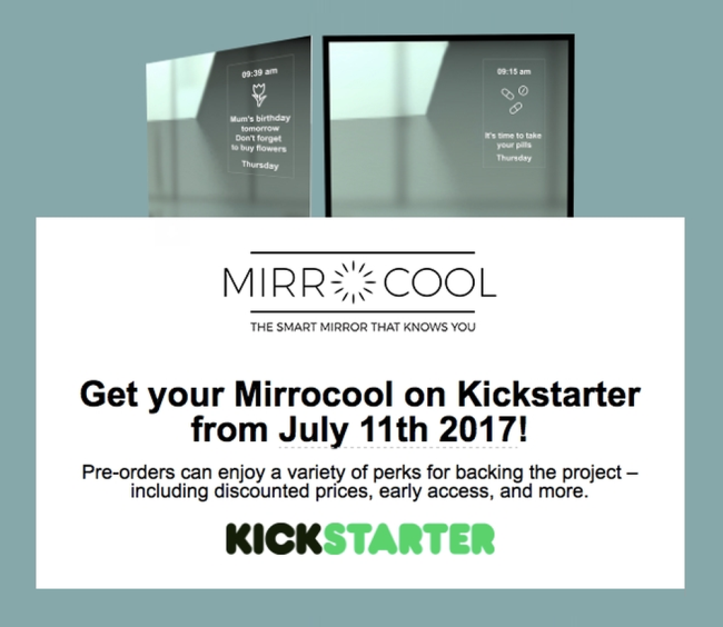 Mark your Calendar: July 11, 2017, MirroCool, the Only Smart Mirror with Facial Gestures Recognition Coming to Kickstarter